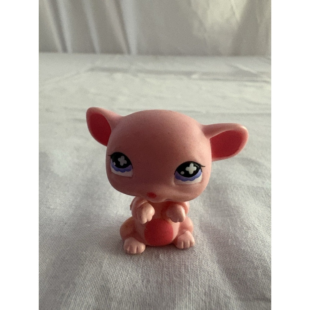 Littlest Pet Shop LPS 632 Mouse Pink Clover Purple Eyes Hasbro 2006